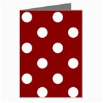 Polka Dots - White on Dark Red Greeting Card