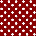 Polka Dots - White on Dark Red ScrapBook Page 8  x 8 
