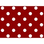 Polka Dots - White on Dark Red Birthday Cake 3D Greeting Card (7x5)