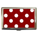 Polka Dots - White on Dark Red Cigarette Money Case