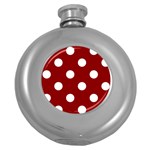 Polka Dots - White on Dark Red Hip Flask (5 oz)
