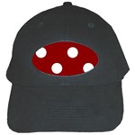 Polka Dots - White on Dark Red Black Cap