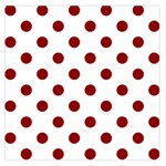 Polka Dots - Dark Red on White Large Satin Scarf (Square)