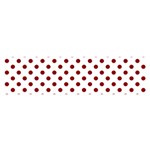 Polka Dots - Dark Red on White Satin Scarf (Oblong)