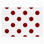 Polka Dots - Dark Red on White Large Glasses Cloth (2 Sides)