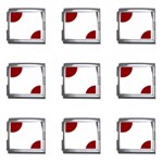 Polka Dots - Dark Red on White Mega Link Italian Charm (9 pack)