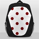 Polka Dots - Dark Red on White Backpack Bag