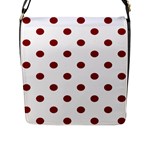 Polka Dots - Dark Red on White Flap Closure Messenger Bag (L)