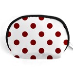 Polka Dots - Dark Red on White Accessory Pouch (Medium)