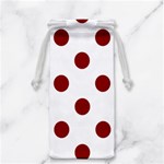 Polka Dots - Dark Red on White Jewelry Bag