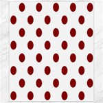 Polka Dots - Dark Red on White Canvas 8  x 10 