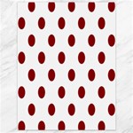 Polka Dots - Dark Red on White Canvas 18  x 24 
