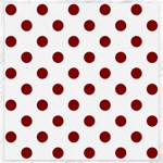 Polka Dots - Dark Red on White Canvas 20  x 20 