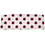 Polka Dots - Dark Red on White Body Pillow Case Dakimakura (Two Sides)