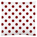 Polka Dots - Dark Red on White Standard Flano Cushion Case (Two Sides)