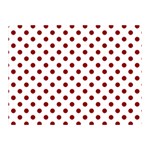 Polka Dots - Dark Red on White Double Sided Flano Blanket (Mini)