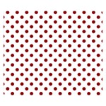 Polka Dots - Dark Red on White Double Sided Flano Blanket (Small)