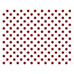 Polka Dots - Dark Red on White Double Sided Flano Blanket (Medium)