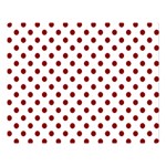 Polka Dots - Dark Red on White Double Sided Flano Blanket (Large)