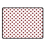 Polka Dots - Dark Red on White Double Sided Fleece Blanket (Small) (Two Sides)