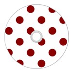 Polka Dots - Dark Red on White CD Wall Clock