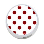 Polka Dots - Dark Red on White 4-Port USB Hub (One Side)