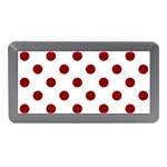 Polka Dots - Dark Red on White Memory Card Reader (Mini)