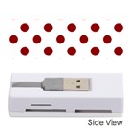 Polka Dots - Dark Red on White Memory Card Reader (Stick)