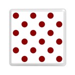 Polka Dots - Dark Red on White Memory Card Reader with Storage (Square)