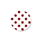 Polka Dots - Dark Red on White Golf Ball Marker