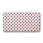 Polka Dots - Dark Red on White Medium Bar Mat