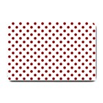Polka Dots - Dark Red on White Small Doormat