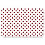 Polka Dots - Dark Red on White Large Doormat