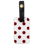 Polka Dots - Dark Red on White Luggage Tag (One Side)