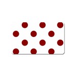 Polka Dots - Dark Red on White Magnet (Name Card)