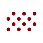 Polka Dots - Dark Red on White Sticker (Rectangular)