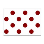 Polka Dots - Dark Red on White Sticker A4 (10 pack)