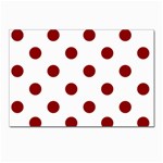 Polka Dots - Dark Red on White Postcard 4  x 6 