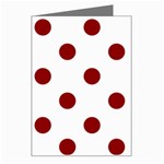 Polka Dots - Dark Red on White Greeting Card
