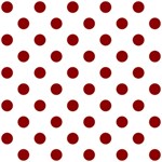 Polka Dots - Dark Red on White ScrapBook Page 12  x 12 