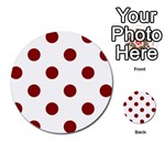Polka Dots - Dark Red on White Multi-purpose Cards (Round)