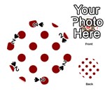 Polka Dots - Dark Red on White Playing Cards 54 (Round)
