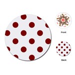 Polka Dots - Dark Red on White Playing Cards (Round)