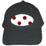 Polka Dots - Dark Red on White Black Cap
