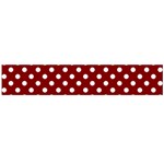 Polka Dots - White on Maroon Red Flano Scarf (Large)