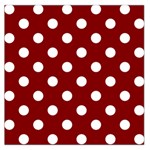 Polka Dots - White on Maroon Red Large Satin Scarf (Square)