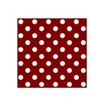 Polka Dots - White on Maroon Red Satin Bandana Scarf