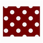 Polka Dots - White on Maroon Red Small Glasses Cloth (2 Sides)