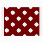 Polka Dots - White on Maroon Red Large Glasses Cloth (2 Sides)