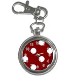 Polka Dots - White on Maroon Red Key Chain Watch